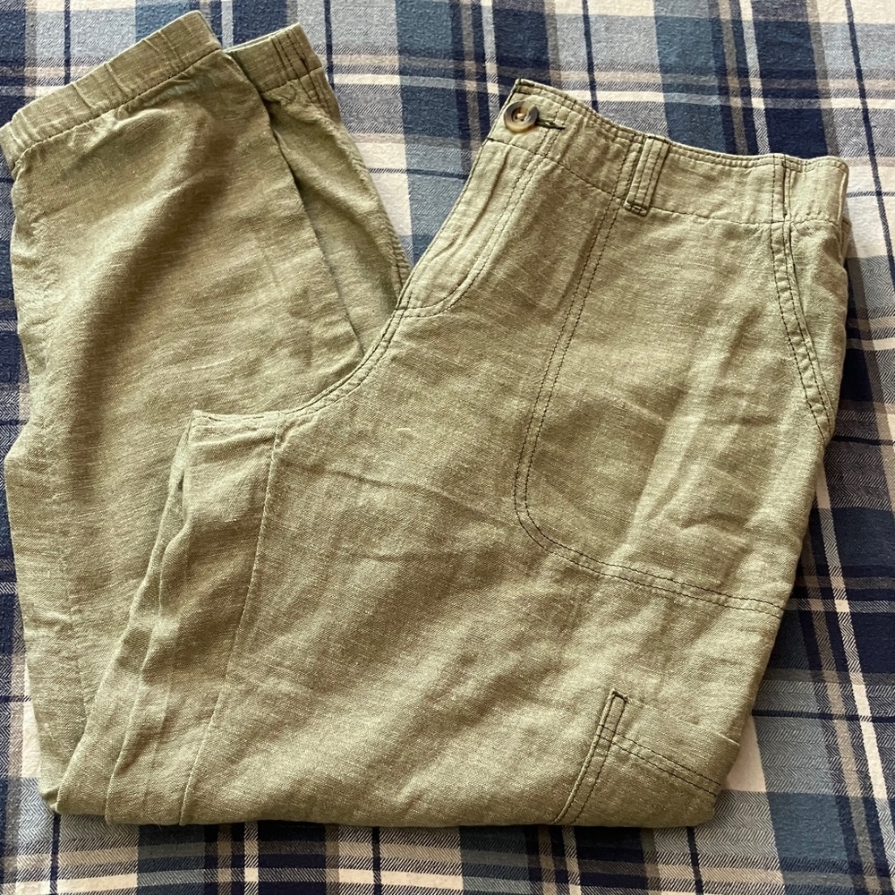Sonoma Light Olive Cropped Utility Pants